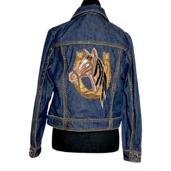 berek Jackets & Blazers - NWT HORSE VINTAGE MEDIUM BEREK JEAN JACKET WESTERN EQUESTRIAN COWGIRL COUNTRY